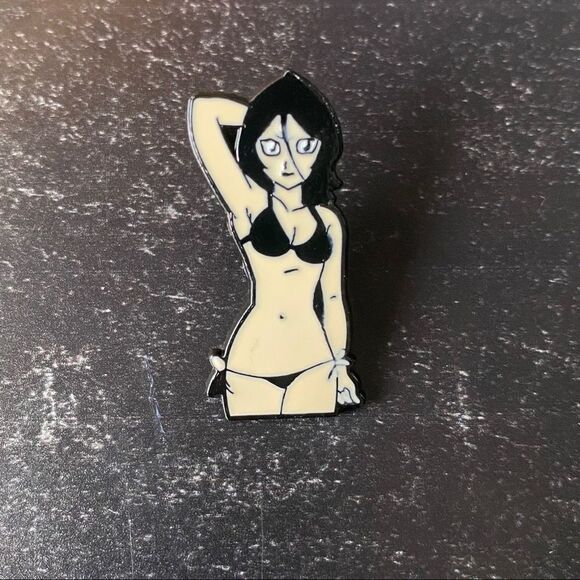 Sexy Goth Chick Enamel Pin/ Brooch - Picture 2 of 4